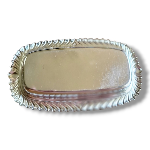 Vintage Metal Butter Dish with Black Knob - Picture 3 of 6